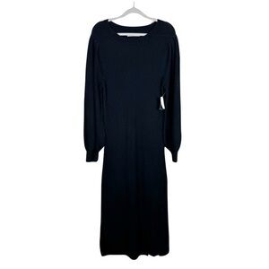 Abercrombie & Fitch Black Knit Sweater Dress Long Cotton Blend Size XL NWT